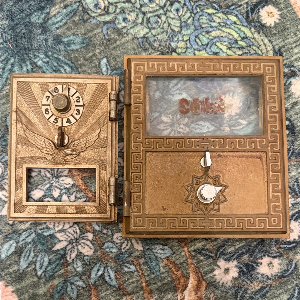 Vintage Brass Combination Lock Box
